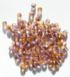 100 4mm Faceted Crystal, Topaz, & Purple Firepolish Beads